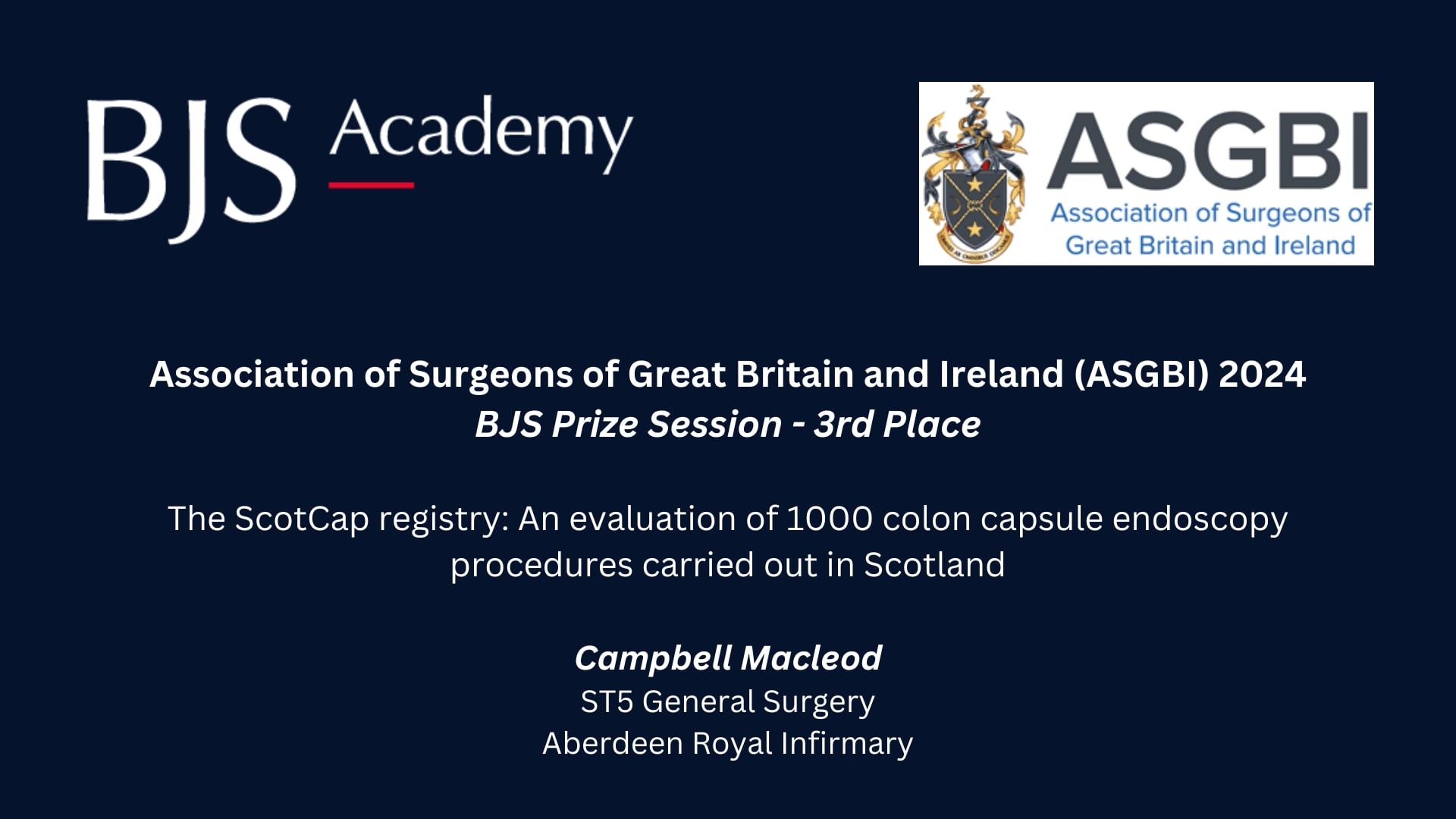 2024 ASGBI BJS Prize Session: The ScotCap registry: An evaluation of 1000 colon capsule endoscopy procedures carried out in Scotland