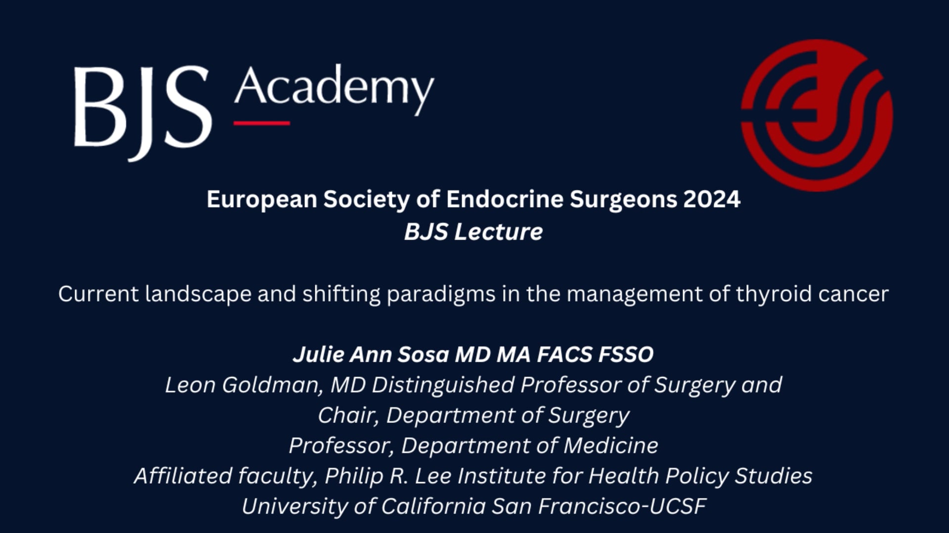 2024 ESES BJS Lecture: Current landscape and shifting paradigms in the management of thyroid cancer