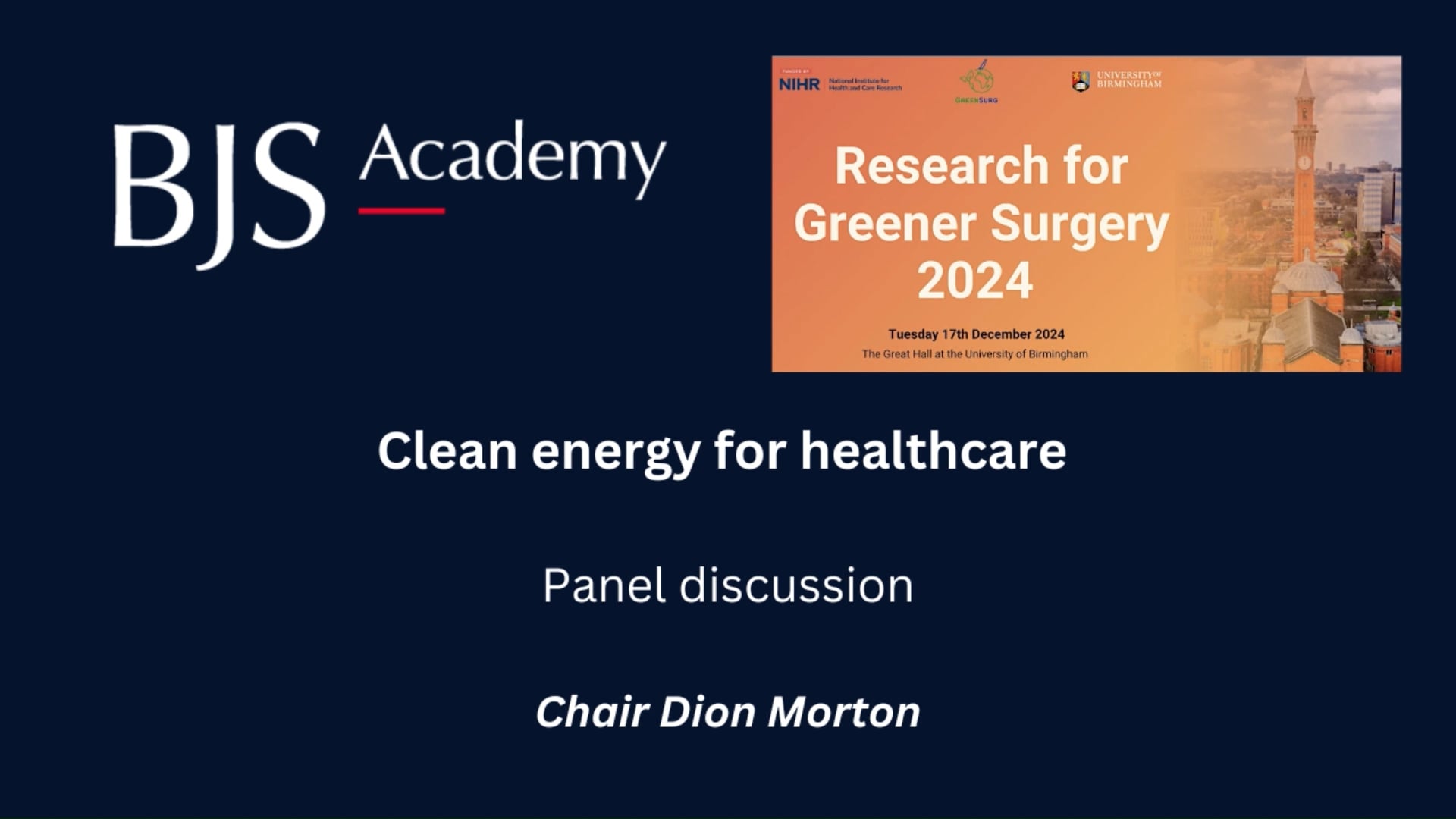 Research for Greener Surgery Conference 2024: Clean energy for healthcare