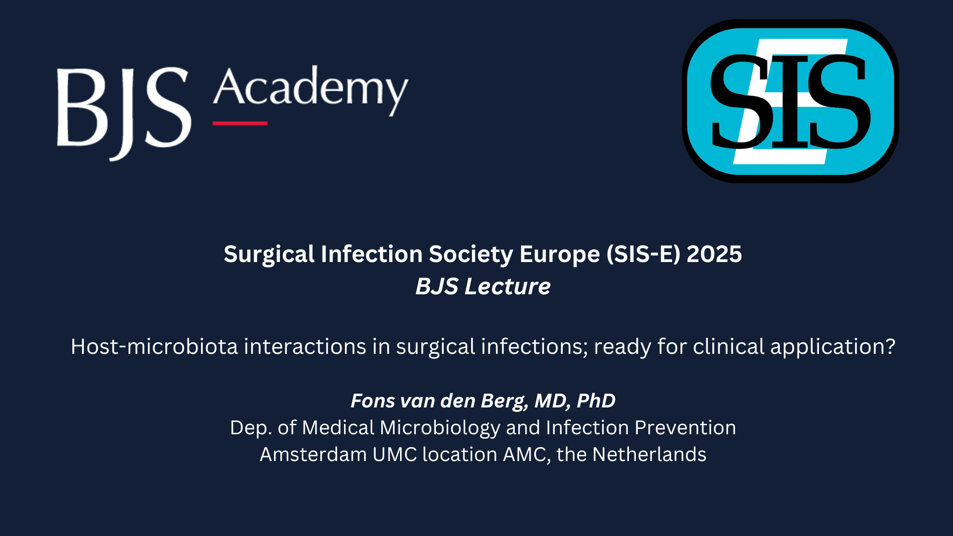 2025 BJS Lecture: Host-microbiota interactions in surgical infections: clinical application?