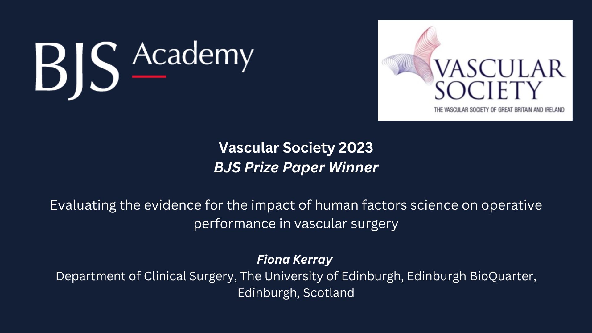 2023 Vascular Society BJS Prize Lecture: Evaluating the evidence for the impact of human factors science on operative performance in vascular surgery