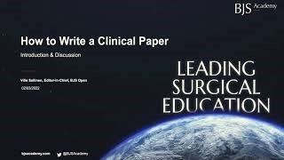 How to write a clinical paper &#x2013; Part 2 of 4
