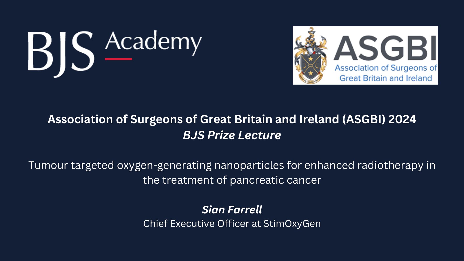 2024 ASGBI BJS Prize: Tumour targeted oxygen-generating nanoparticles for enhanced radiotherapy in the treatment of pancreatic cancer