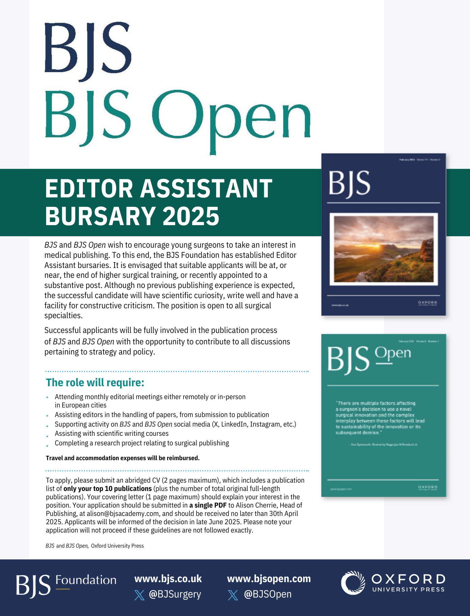 Editor assistant bursaries 2025