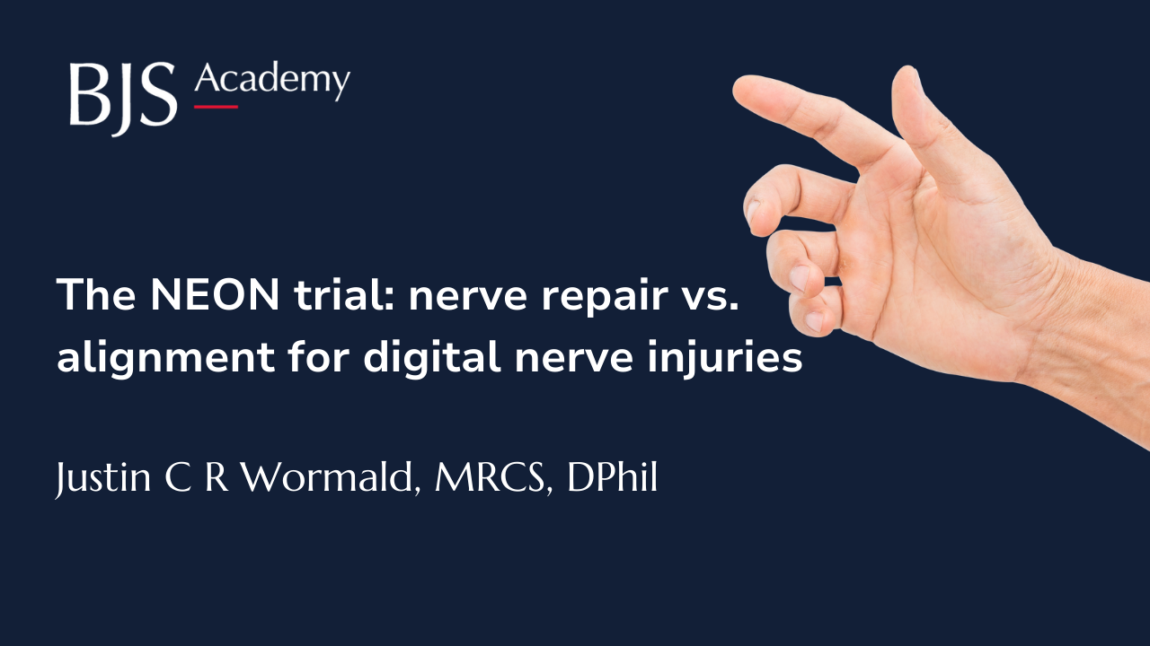 The NEON trial: nerve repair vs. alignment for digital nerve injuries