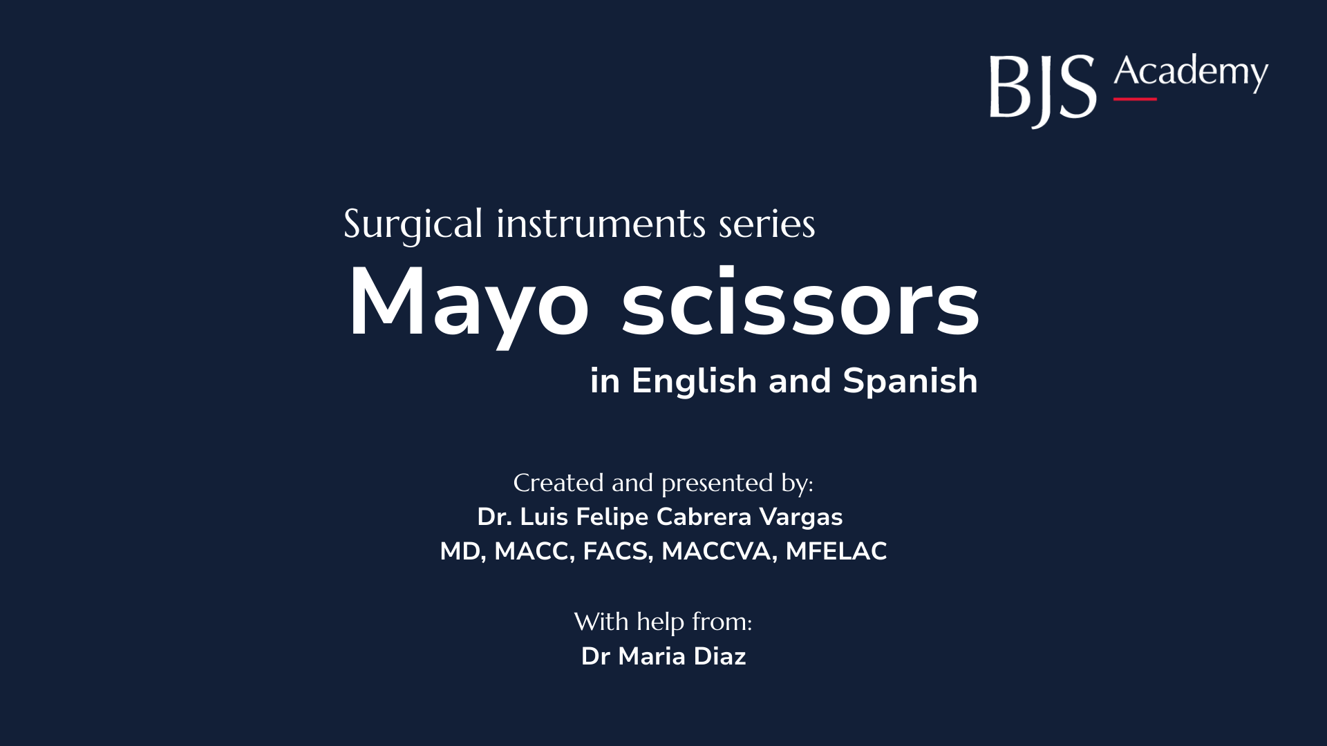 Surgical instruments: Mayo scissors