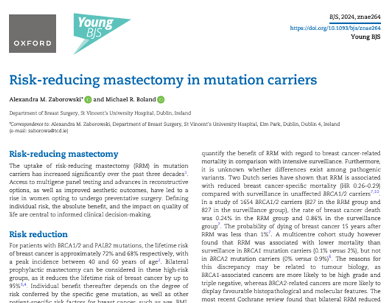 Risk-reducing mastectomy in mutation carriers