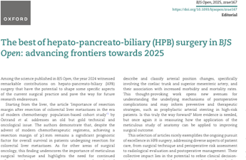 The best of hepato-pancreato-biliary (HPB) surgery in <italic>BJS Open</italic>: advancing frontiers towards 2025
