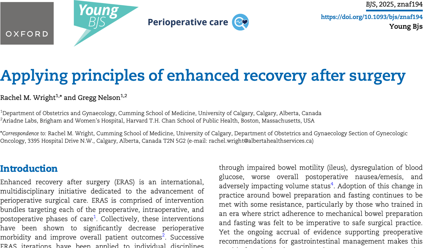 Applying principles of enhanced recovery after surgery