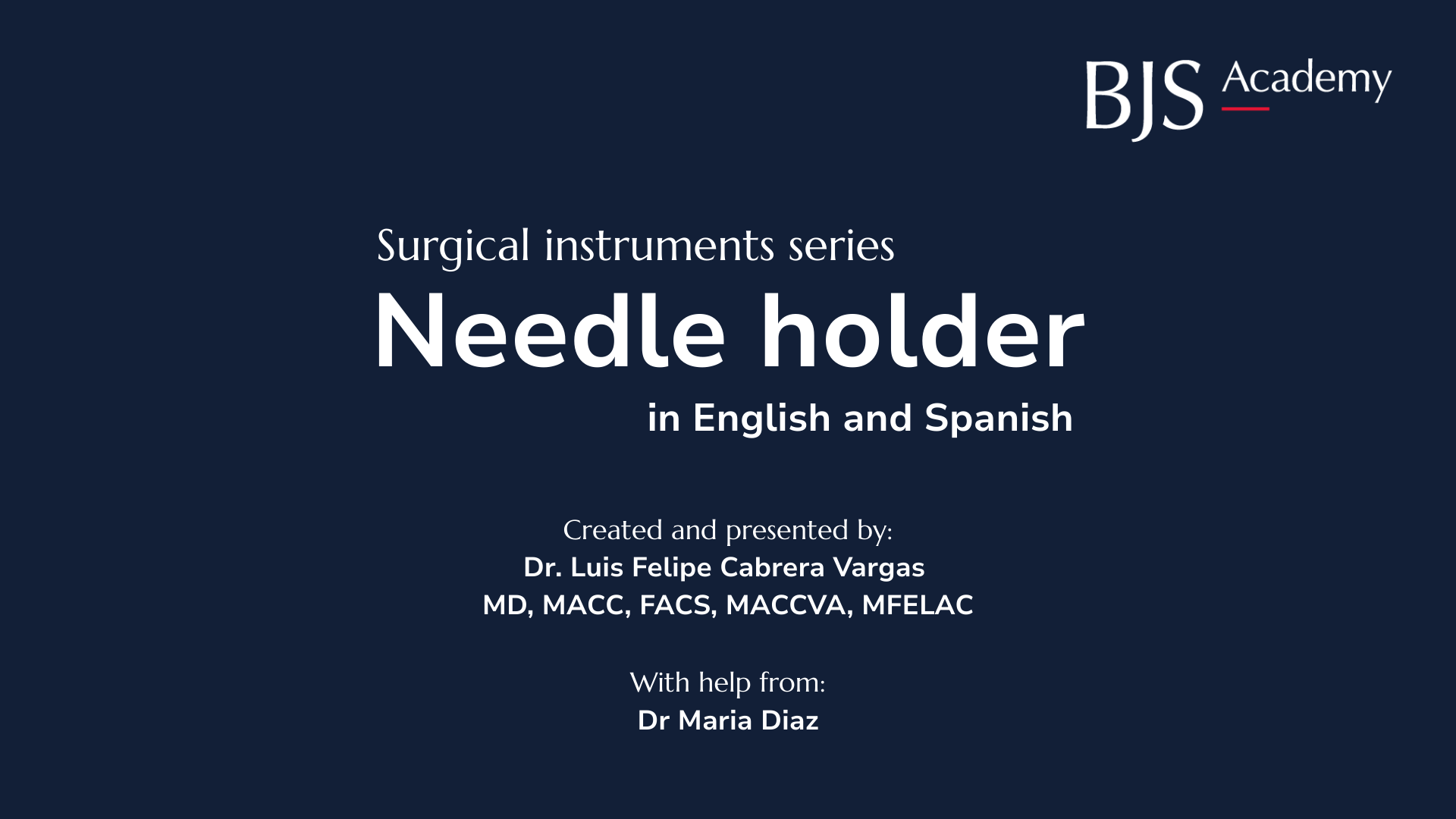 Surgical instruments: needle holder
