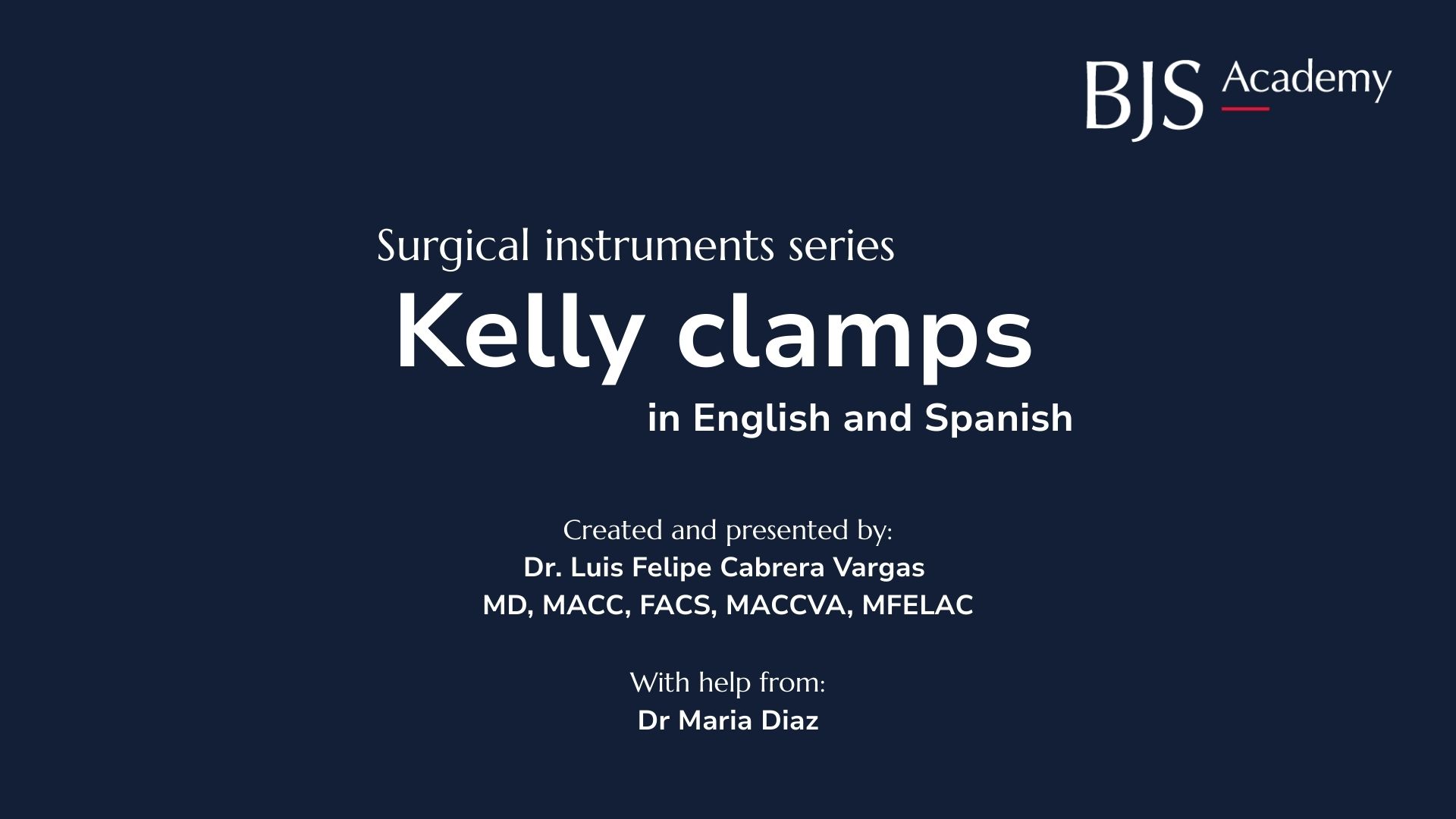 Surgical instruments: Kelly clamps