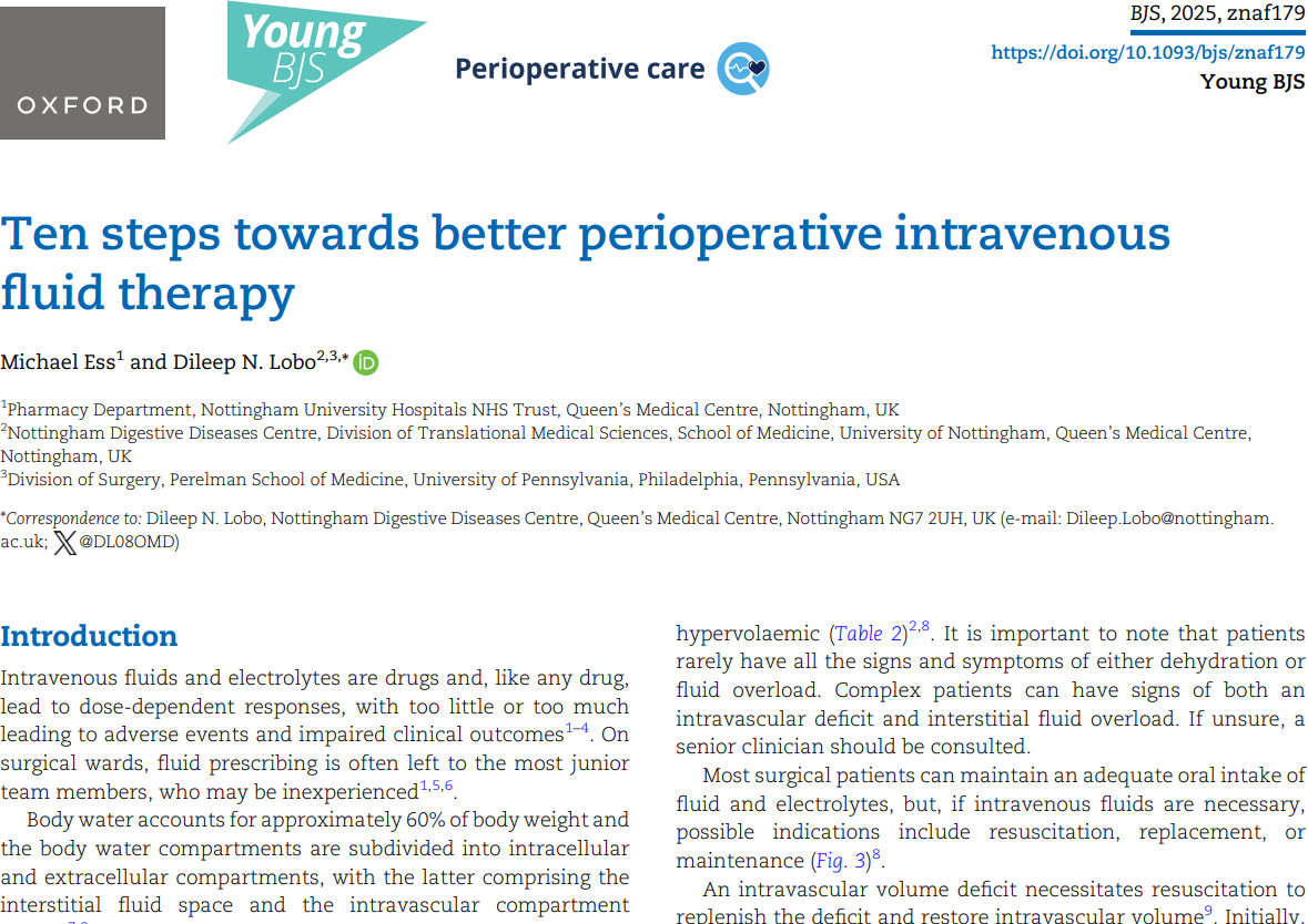 Ten steps towards better perioperative intravenous fluid therapy