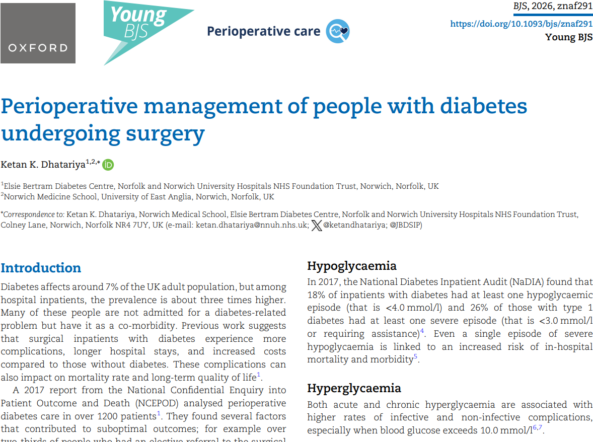 Perioperative management of people with diabetes undergoing surgery