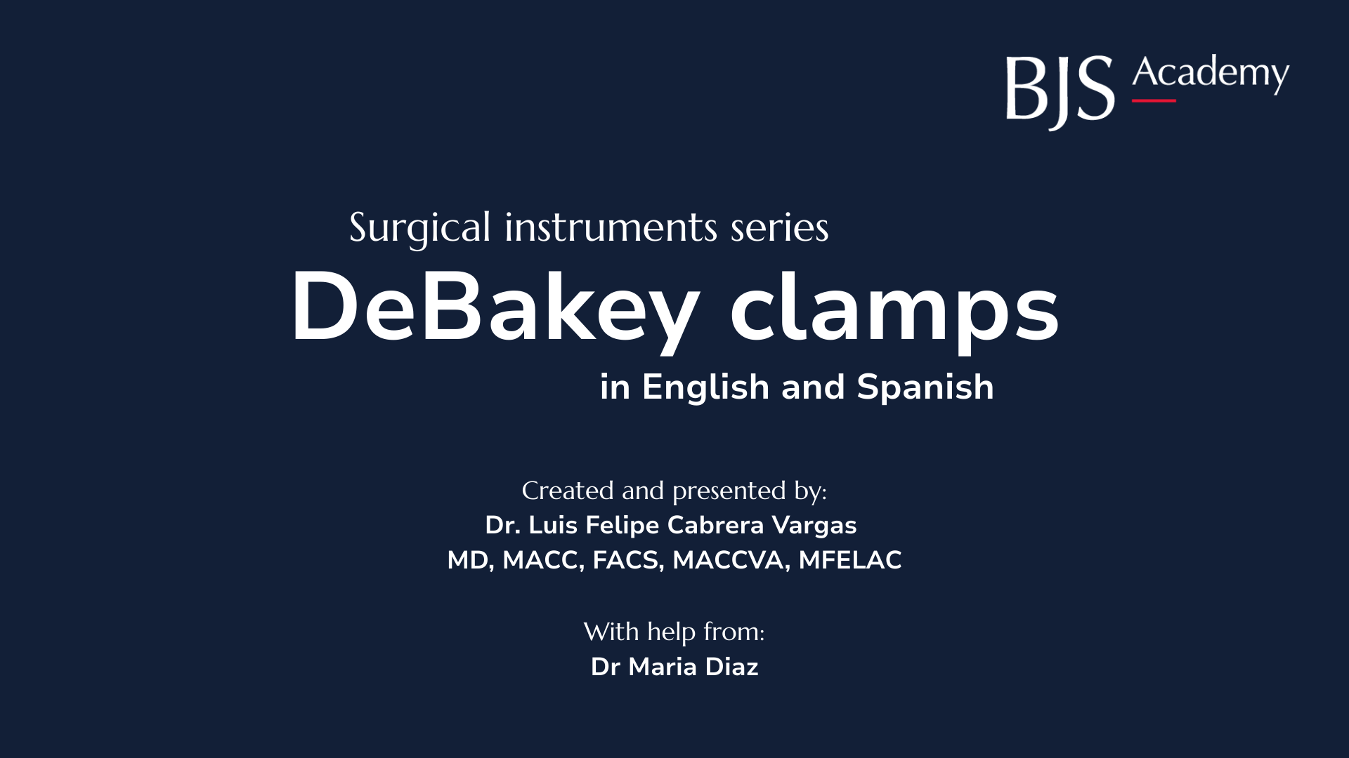 Surgical instruments: DeBakey clamps