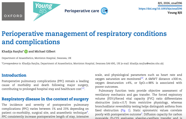 Perioperative management of respiratory conditions and complications