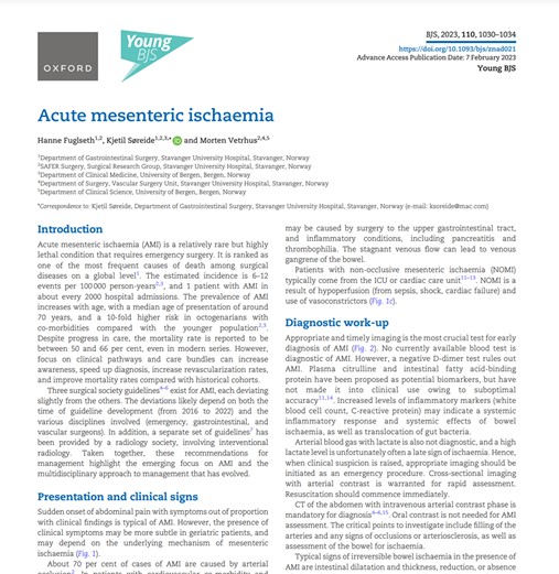Acute mesenteric ischaemia