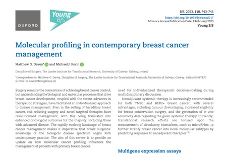 Molecular profiling in contemporary breast cancer management